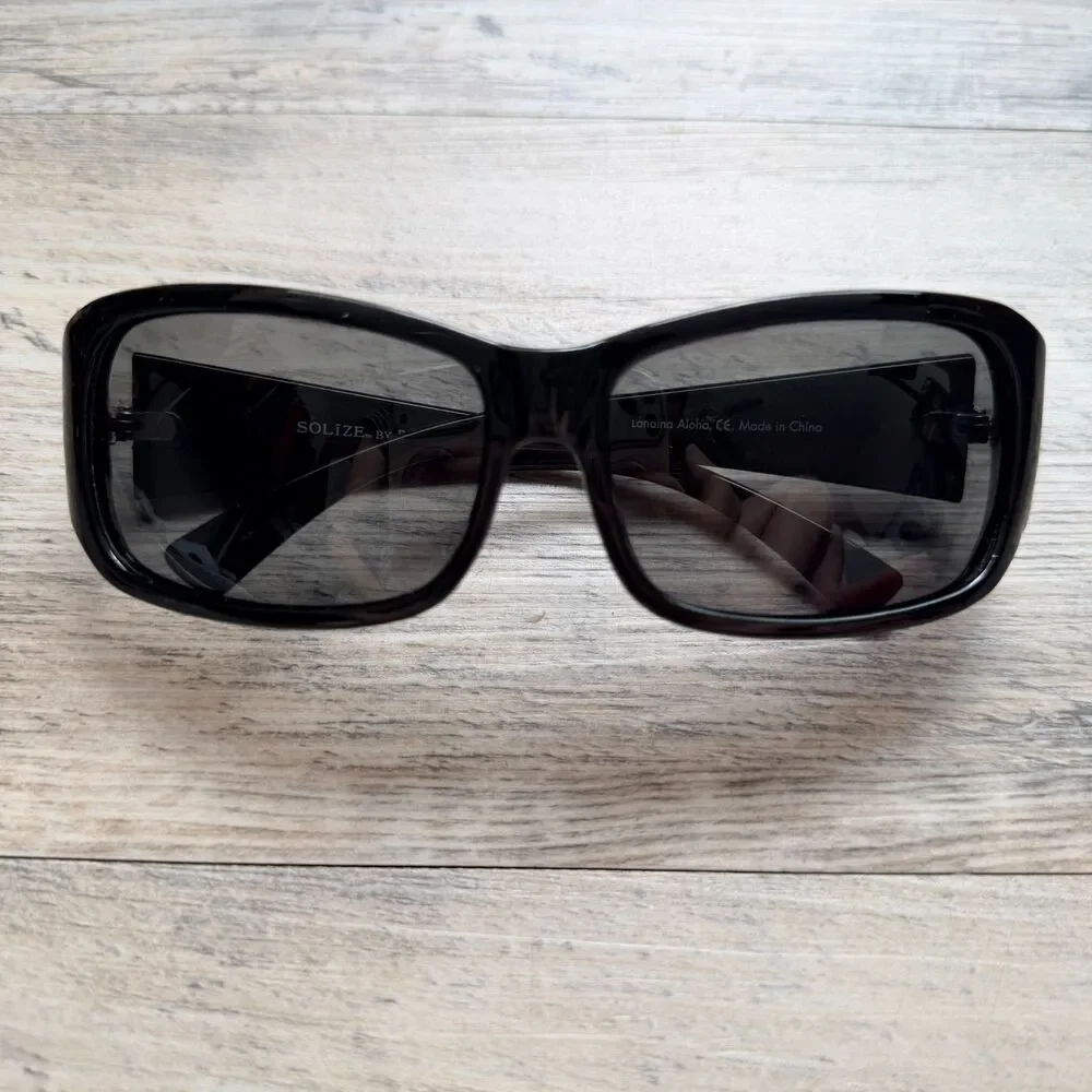 Solize by Del Sol Floral Rhinestone Sunglasses Brown Gradient Y2K Glam